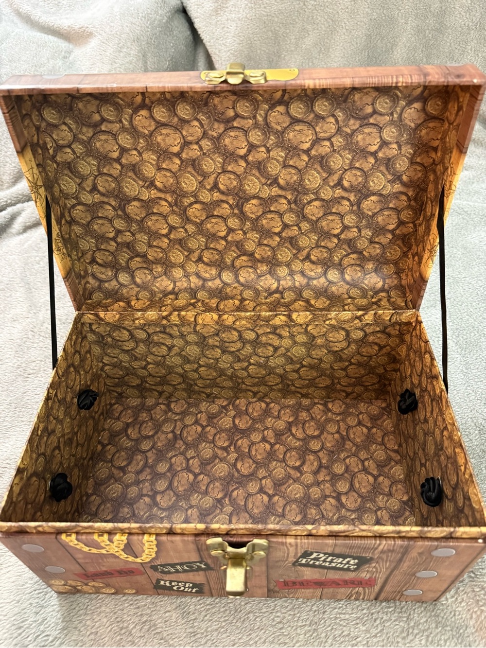 Pirate Themed Treasure Chest “Keep Out” W/ Latch - Picture 6 of 13